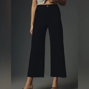Anthropologie The Colette Cropped Wide-Leg Pants by Maeve Black Size 27